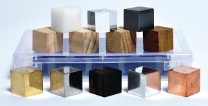 Density cube set of 12 in plastic storage box