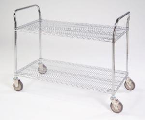 Round Post Wire Shelf Utility Cart